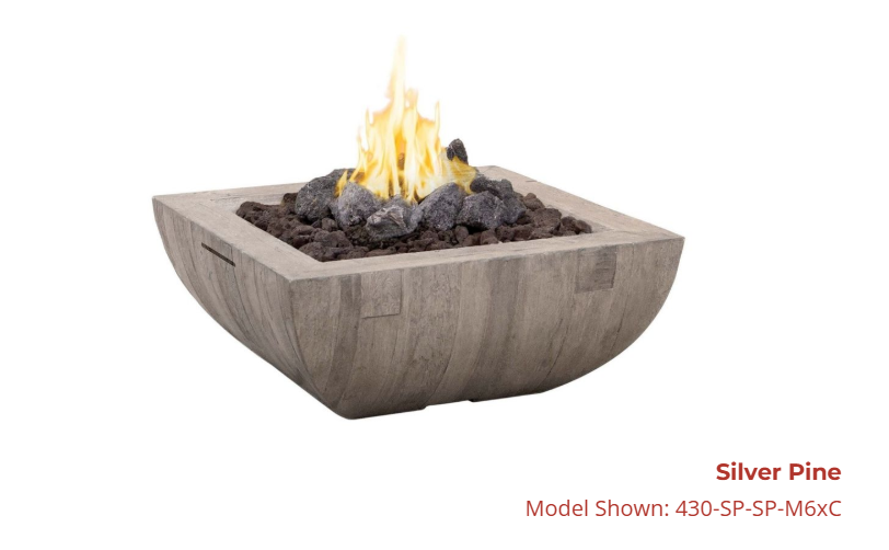 36″ Bordeaux Square “Reclaimed Wood” Fire Bowl