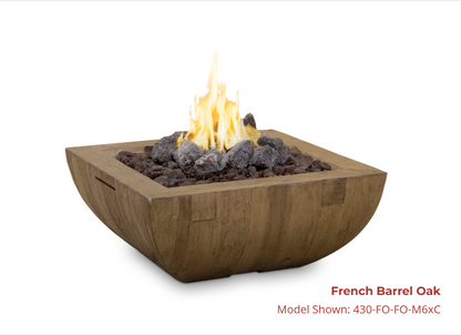 36″ Bordeaux Square “Reclaimed Wood” Fire Bowl