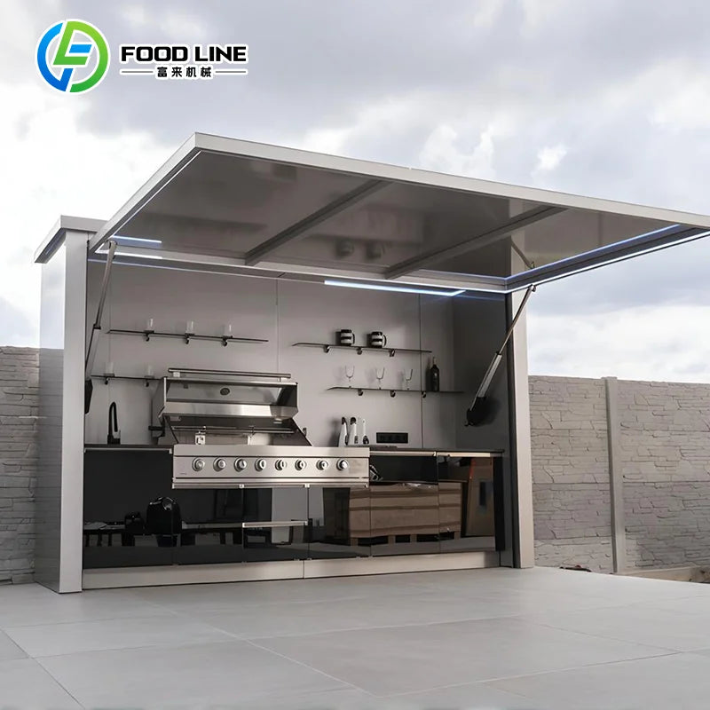 FlipStylez LLC® Lift-Top Outdoor Kitchen Cabinet | Self-Contained Fold-Up BBQ Station with Large Storage