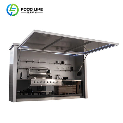 FlipStylez LLC® Lift-Top Outdoor Kitchen Cabinet | Self-Contained Fold-Up BBQ Station with Large Storage