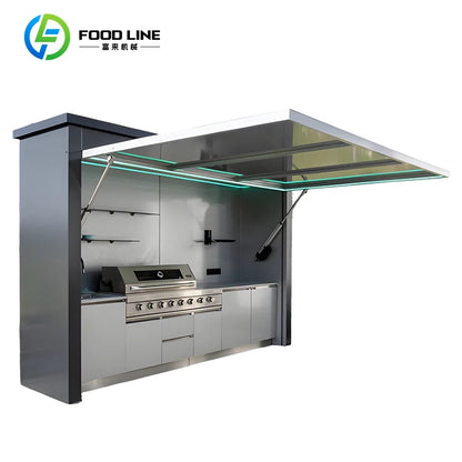 FlipStylez LLC® Lift-Top Outdoor Kitchen Cabinet | Self-Contained Fold-Up BBQ Station with Large Storage