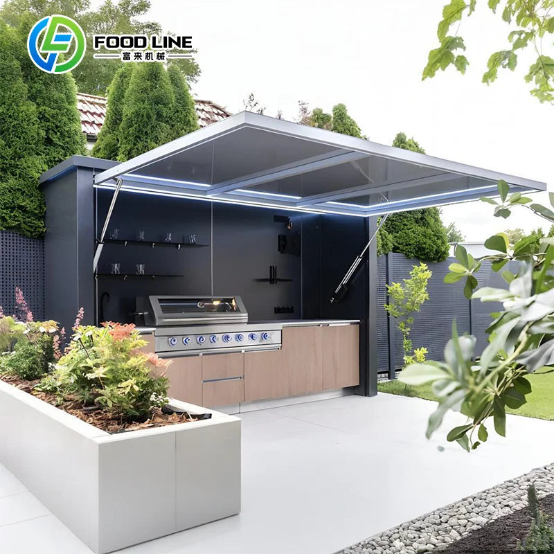 FlipStylez LLC® Lift-Top Outdoor Kitchen Cabinet | Self-Contained Fold-Up BBQ Station with Large Storage