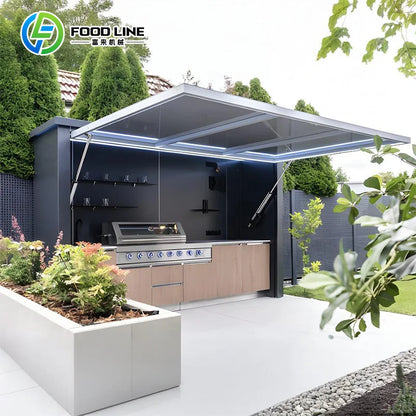 FlipStylez LLC® Lift-Top Outdoor Kitchen Cabinet | Self-Contained Fold-Up BBQ Station with Large Storage