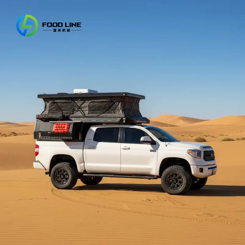 FlipStylez LLC® Overland Truck Camper with Full Kitchen | Pop-Up Rooftop Tent + Slide-Out Stove & Sink | Bulk & Custom Orders