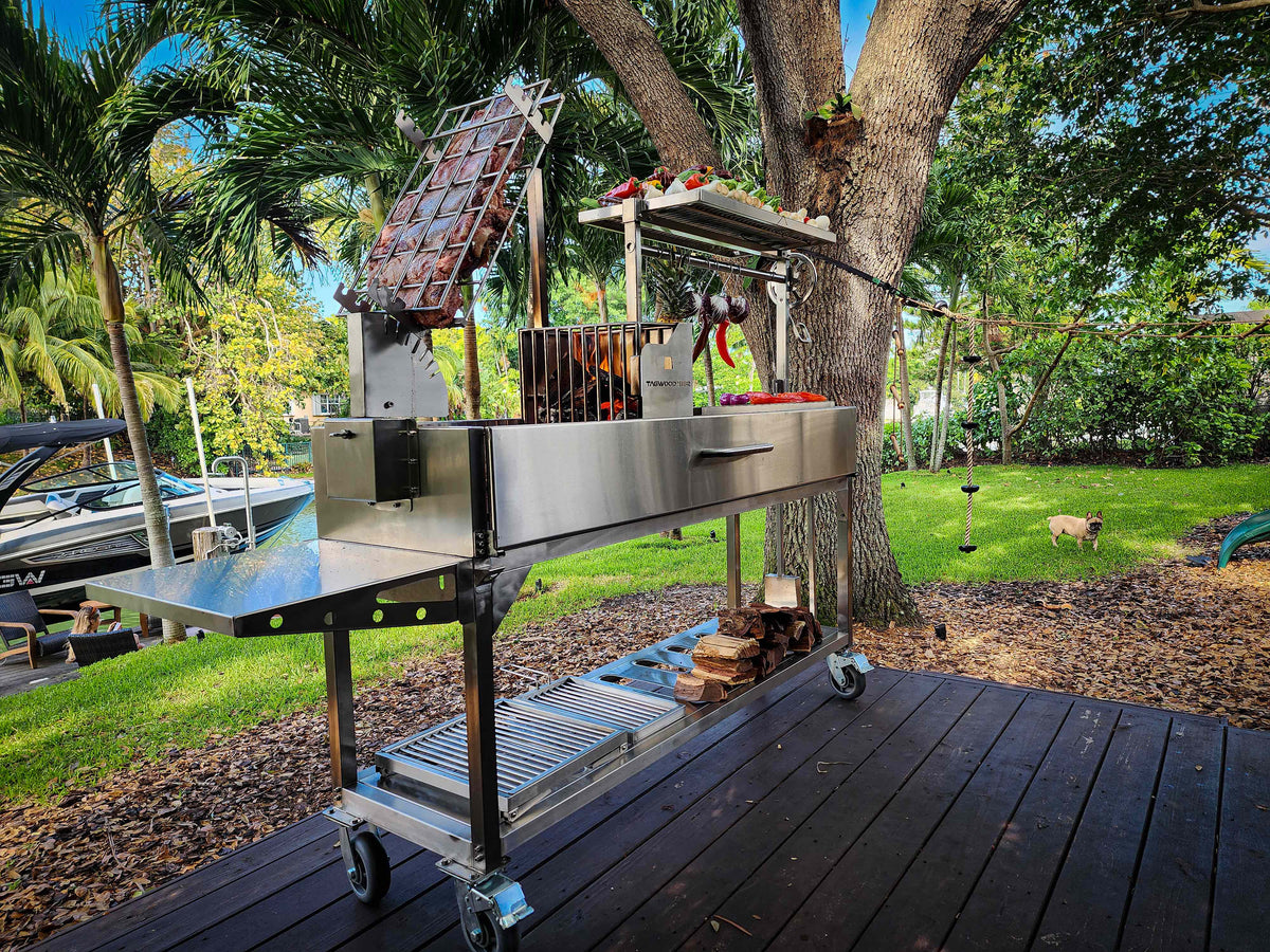 TAGWOOD BBQ06SS - FREESTANDING ARGENTINE SANTA MARIA WOOD FIRE & CHARCOAL GAUCHO GRILL