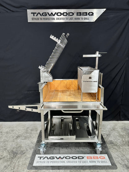TAGWOOD BBQ33SS - FREESTANDING ARGENTINE CHARCOAL GAUCHO GRILL WITH FIREBOX