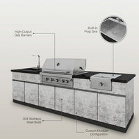 Custom Outdoor Backyard Kitchen 304 Stainless Steel Outdoor Island Kitchen with Sink and Gas Bbq Grill — Lifestyle